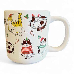 Festive Cat Mug Holiday Ceramic Cup with Adorable Christmas Cat Designs